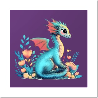 Turquoise dragon Posters and Art